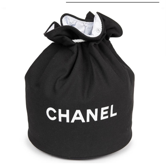 CHANEL Drawstring Black Canvas Bucket Bag - Picture 1 of 16
